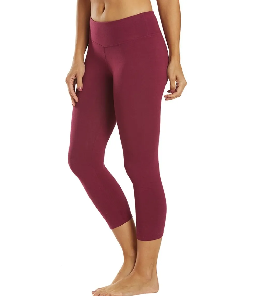 Hard Tail Flat Waisted Cotton Yoga Capris