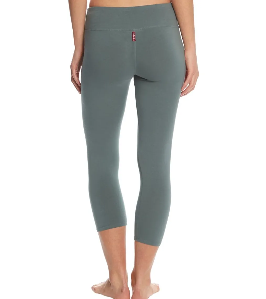 Hard Tail Flat Waisted Cotton Yoga Capris
