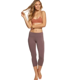 Hard Tail Flat Waisted Cotton Yoga Capris