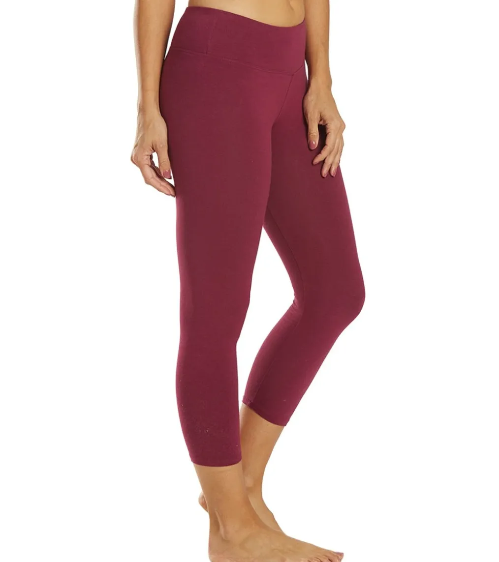 Hard Tail Flat Waisted Cotton Yoga Capris