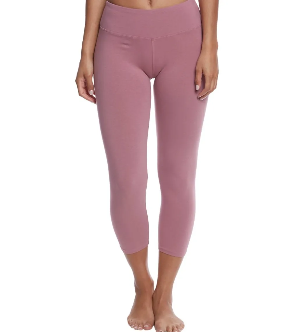 Hard Tail Flat Waisted Cotton Yoga Capris