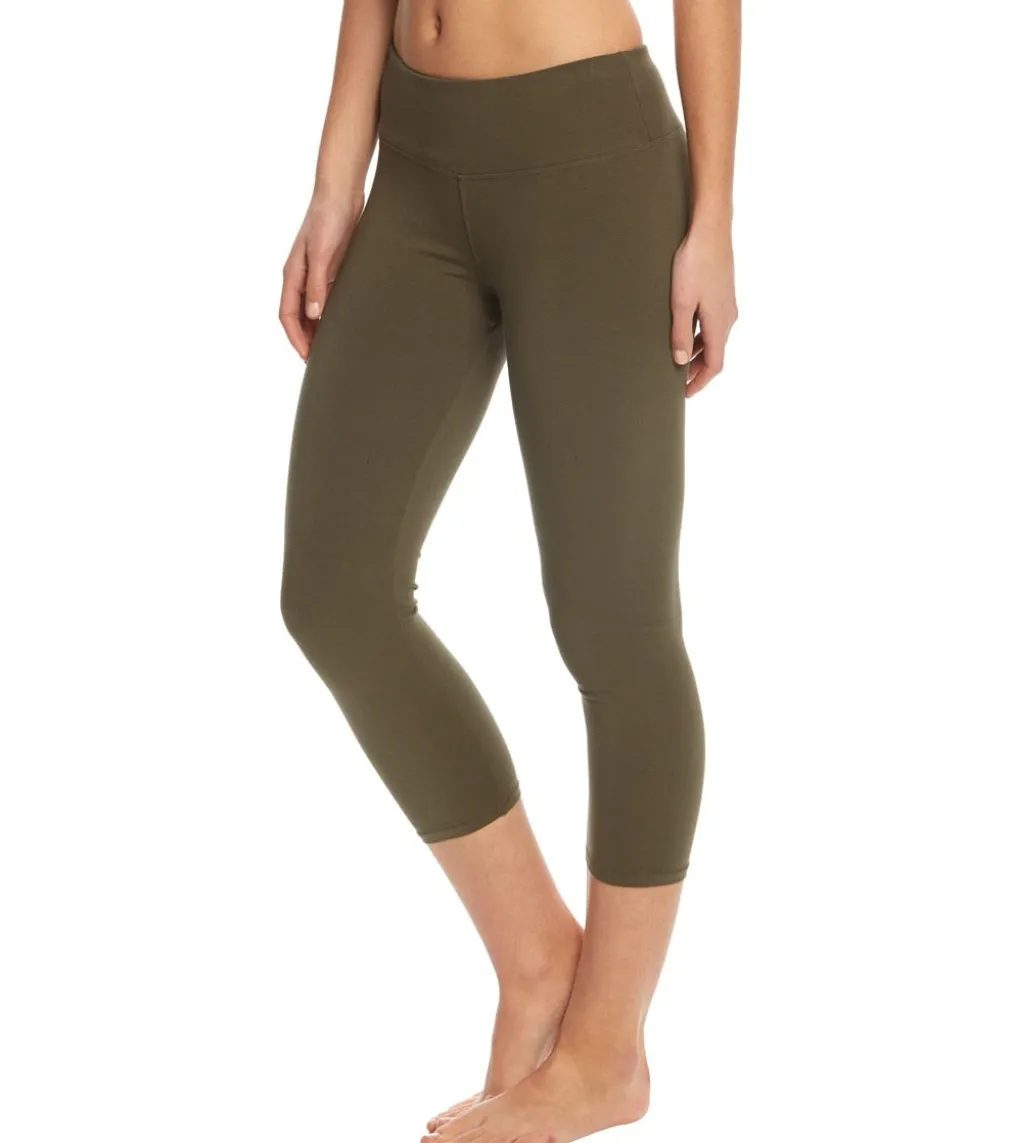 Hard Tail Flat Waisted Cotton Yoga Capris