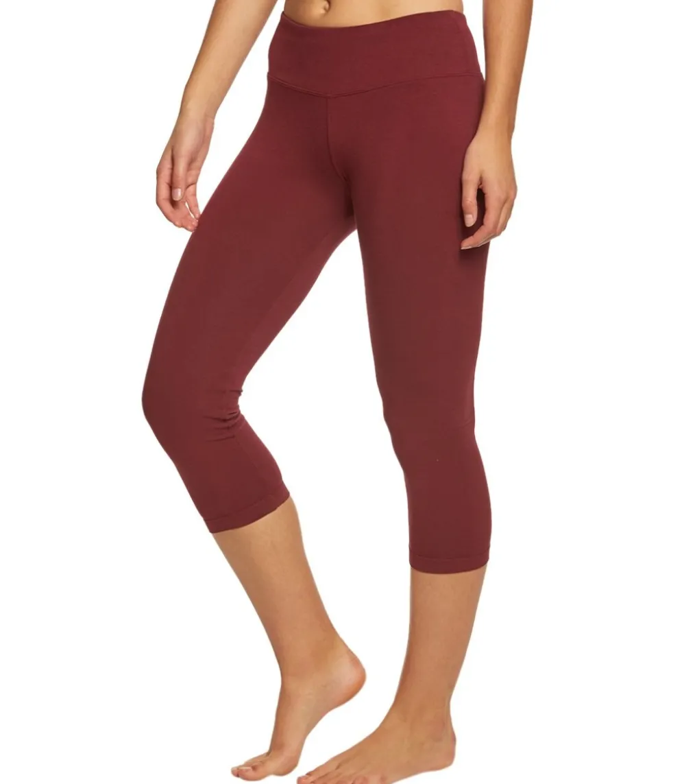 Hard Tail Flat Waisted Cotton Yoga Capris