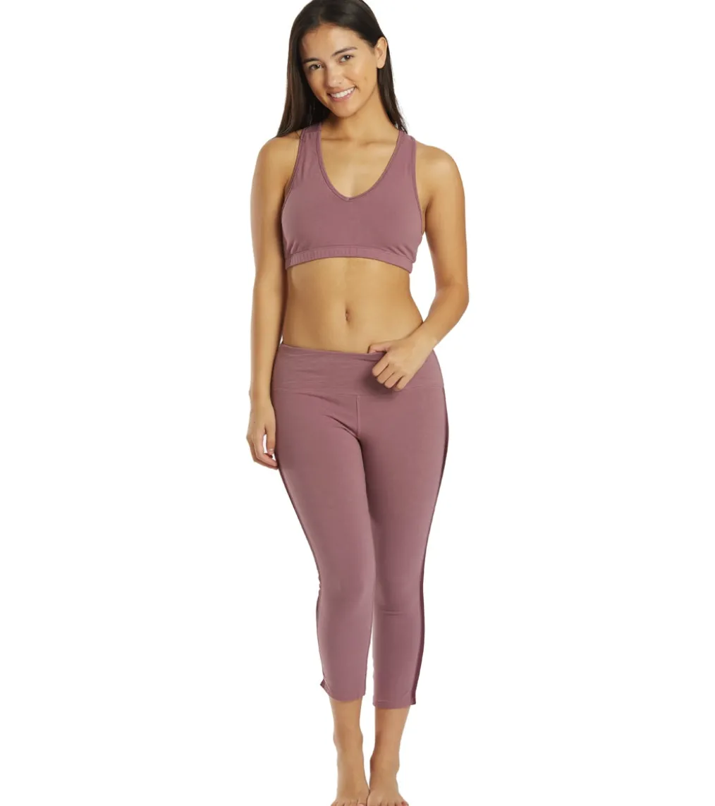 Hard Tail Racer Stripe Flat Waist Ankle Leggings