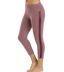 Hard Tail Racer Stripe Flat Waist Ankle Leggings