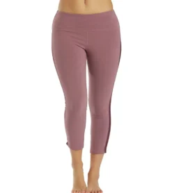 Hard Tail Racer Stripe Flat Waist Ankle Leggings
