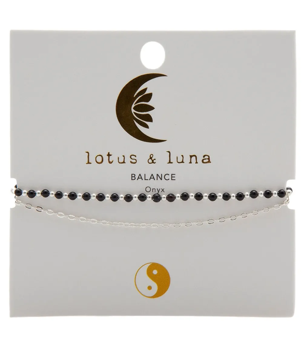 Lotus and Luna Balance Onyx 2mm Healing Bracelet