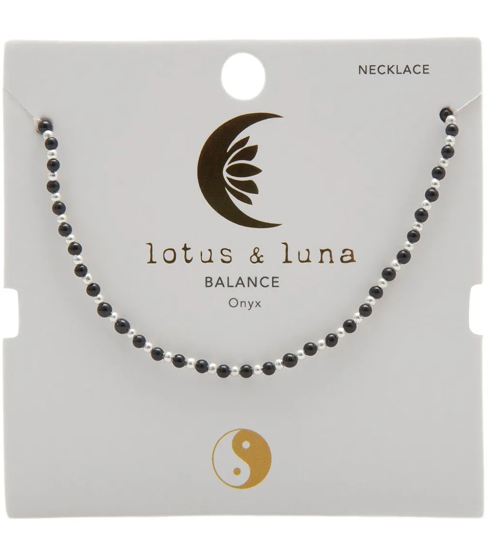 Lotus and Luna Balance Onyx 2mm Healing Necklace