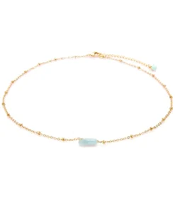 Lotus and Luna Calm Aquamarine Stone of the Earth Necklace