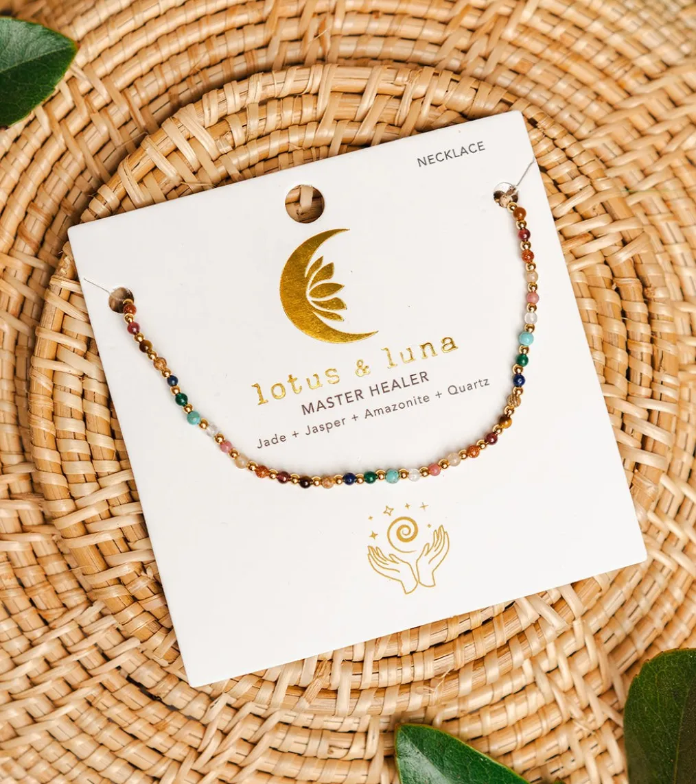 Lotus and Luna Master Healer Gold Necklace