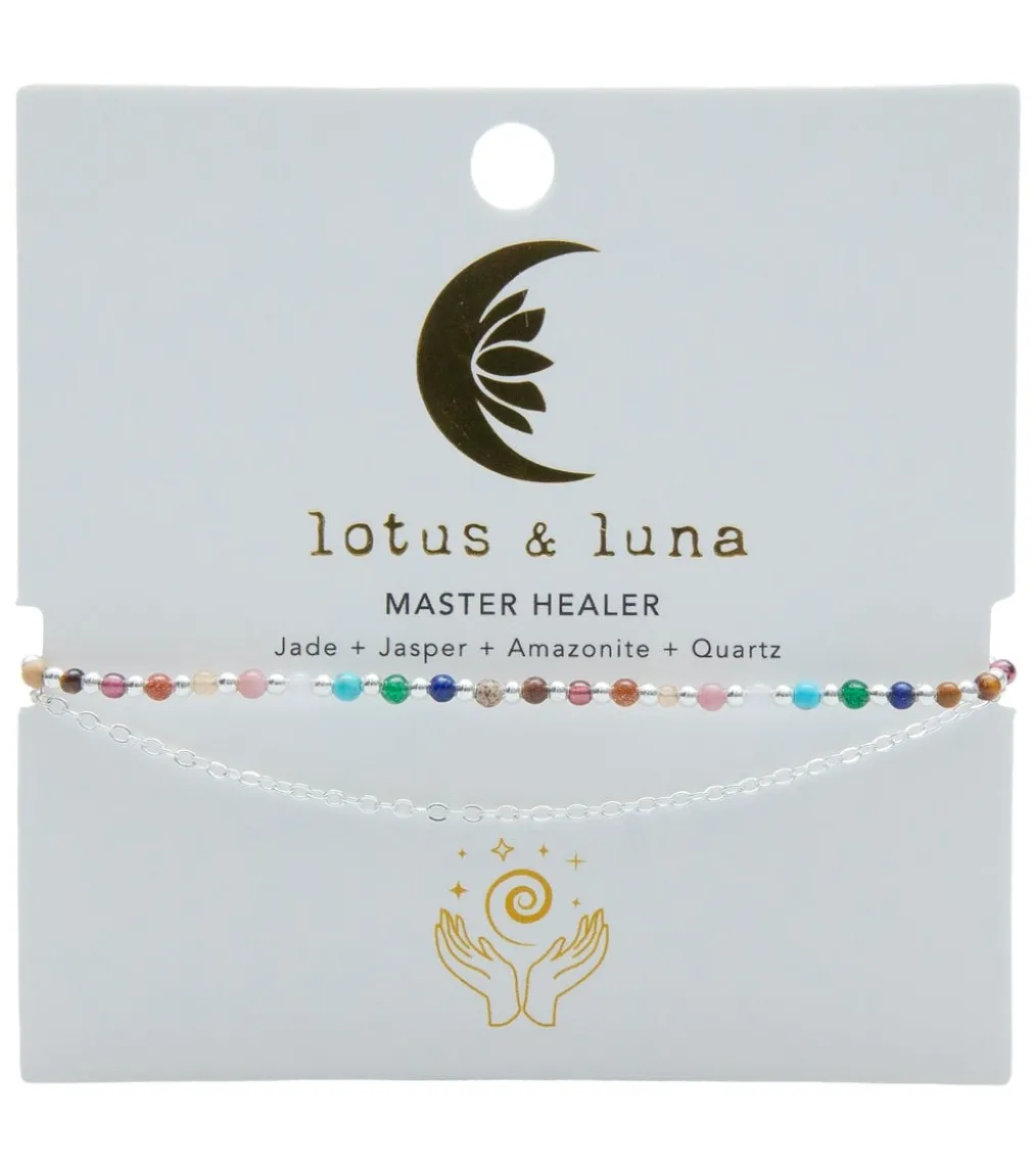 Lotus and Luna Master Healer Silver Healing Layered Bracelet