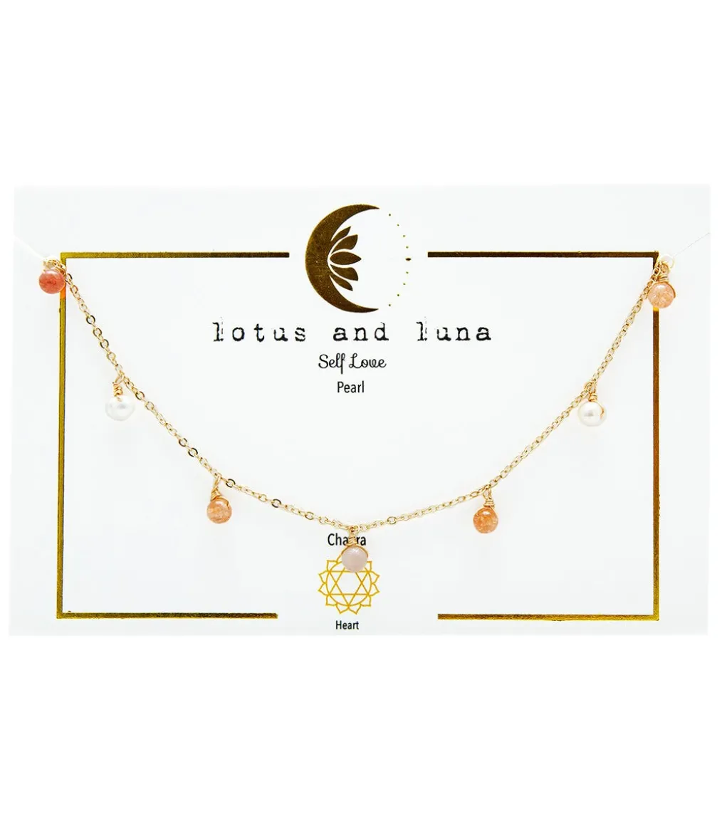 Lotus and Luna Pearl Gold 4mm Dewdrop Necklace