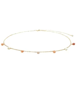 Lotus and Luna Pearl Gold 4mm Dewdrop Necklace