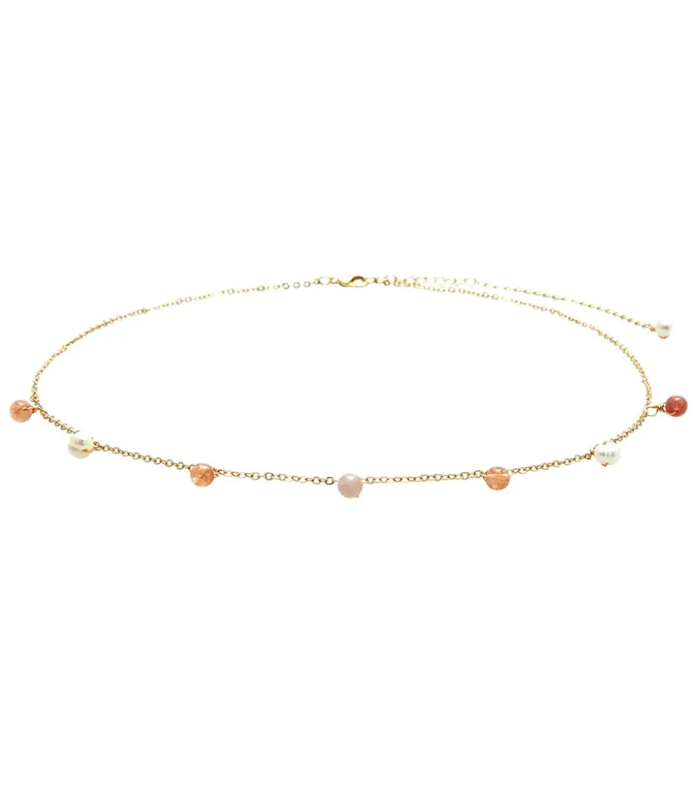 Lotus and Luna Pearl Gold 4mm Dewdrop Necklace
