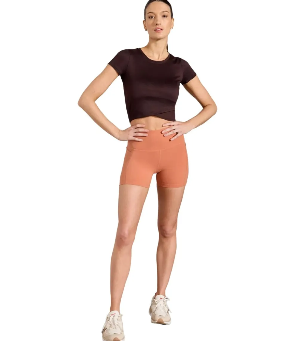 MPG Sport Velocity High-Rise Side Pocket Short 4" Peached