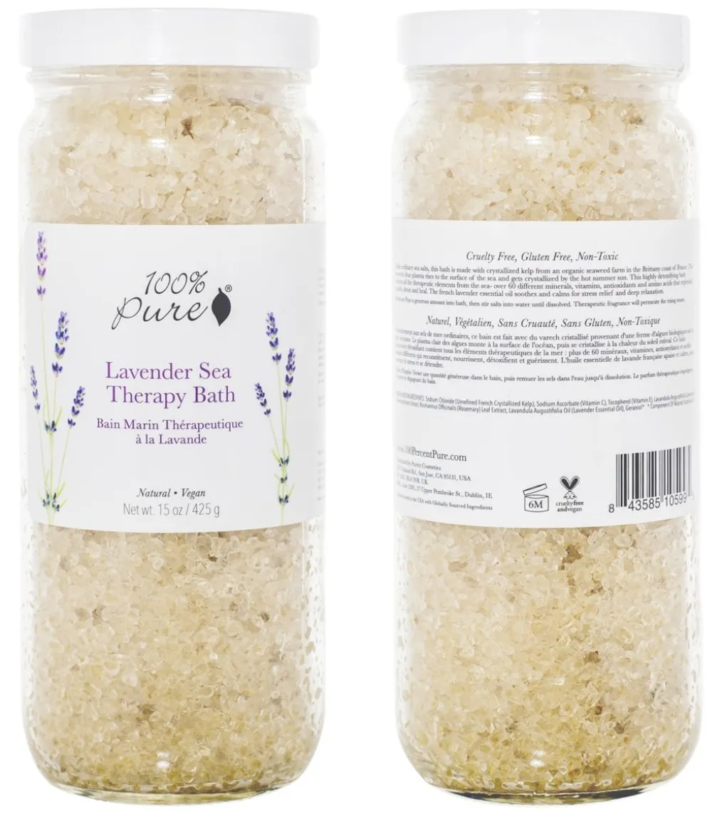 100% Pure Lavender Sea Therapy Bath Soak 15 oz.