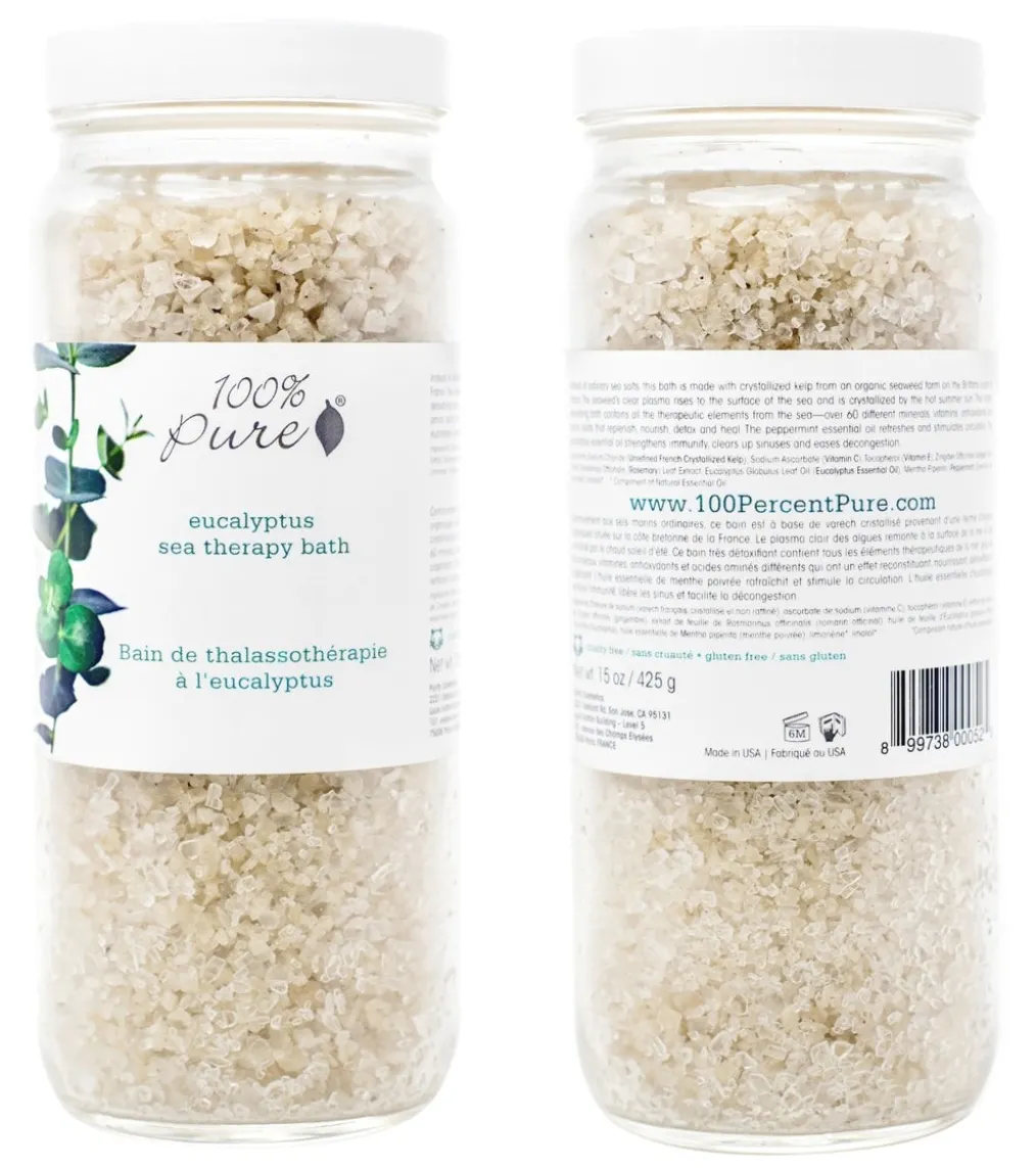 100% Pure Organic Eucalyptus Sea Therapy Bath Soak 15 oz.