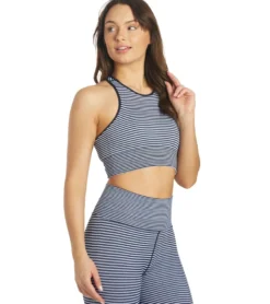 Spiritual Gangster High Neck Jacquard Stripe Bra