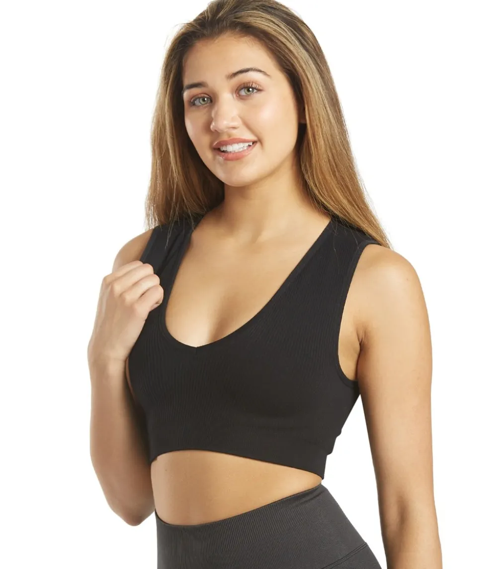 Spiritual Gangster Ribbed Metta Plunge Yoga Brami