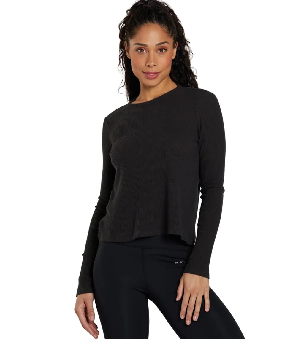 Spiritual Gangster Twist Long Sleeve Ballet Rib Top