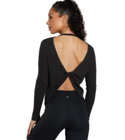 Spiritual Gangster Twist Long Sleeve Ballet Rib Top