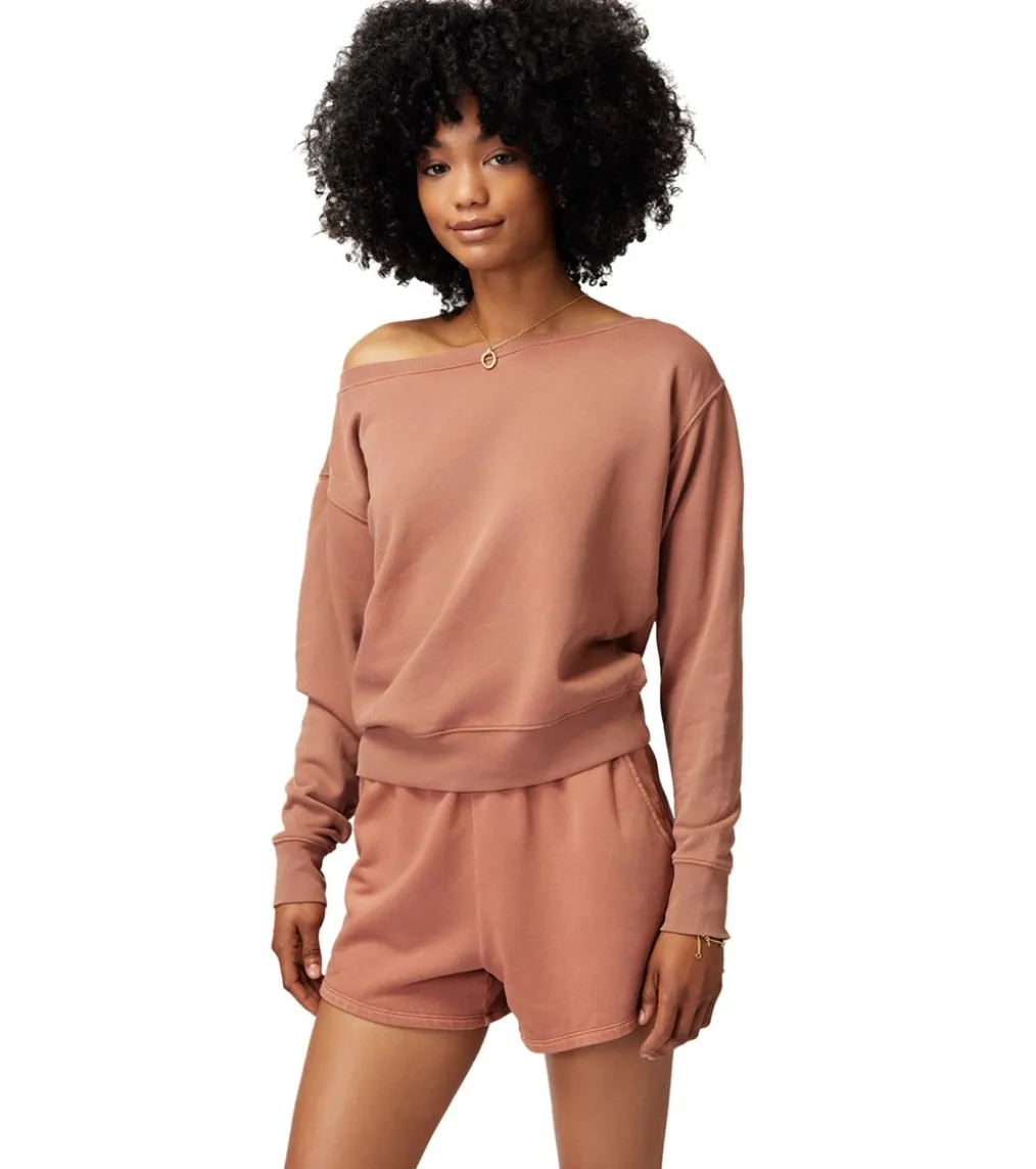 Spiritual Gangster Vida Off Shoulder Long Sleeve Top