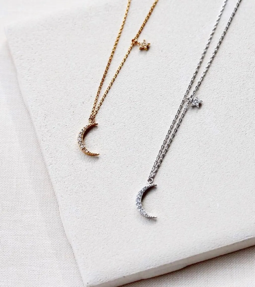 TAI Jewelry Moon Pendant with Star Charm