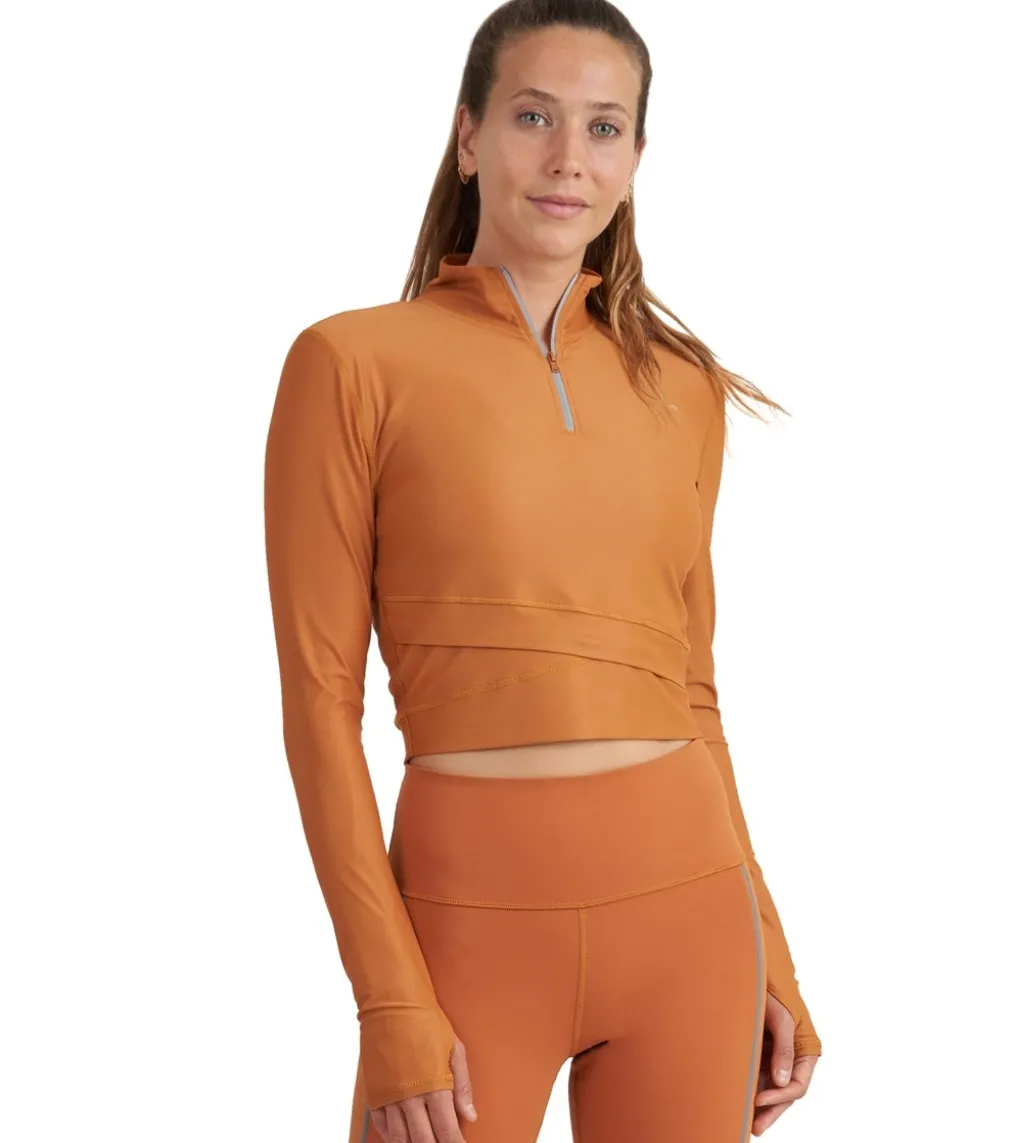 Thrive Societe Reflective Zip Crop Top