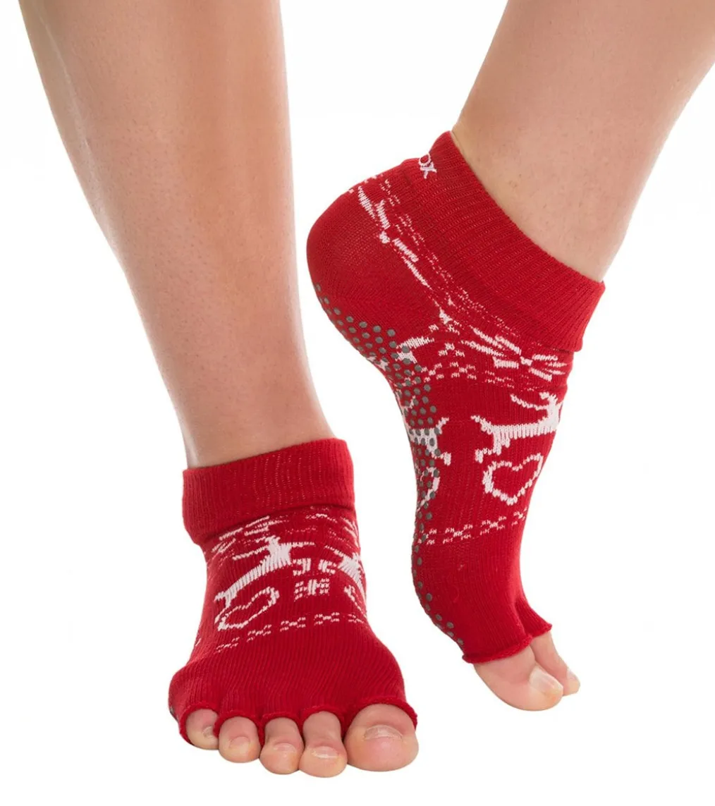 Toesox Ankle Length Half-Toe Yoga Grip Socks