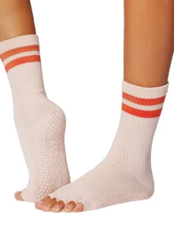 Toesox Crew Half Toe Grip Socks