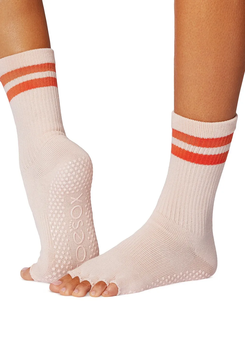 Toesox Crew Half Toe Grip Socks