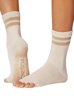 Toesox Crew Half Toe Grip Socks