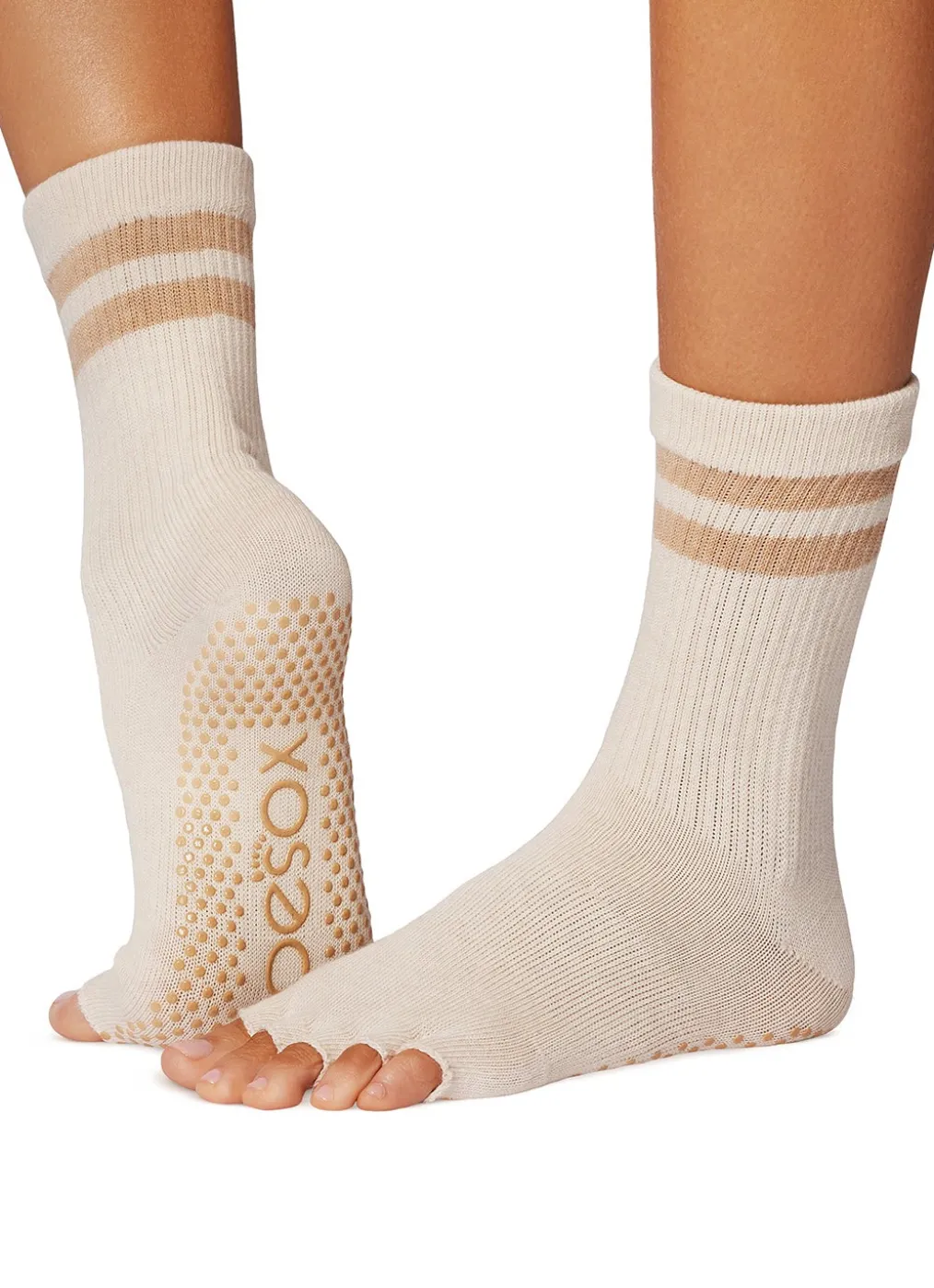 Toesox Crew Half Toe Grip Socks