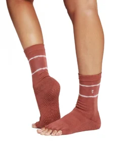 Toesox Crew Half Toe Grip Socks