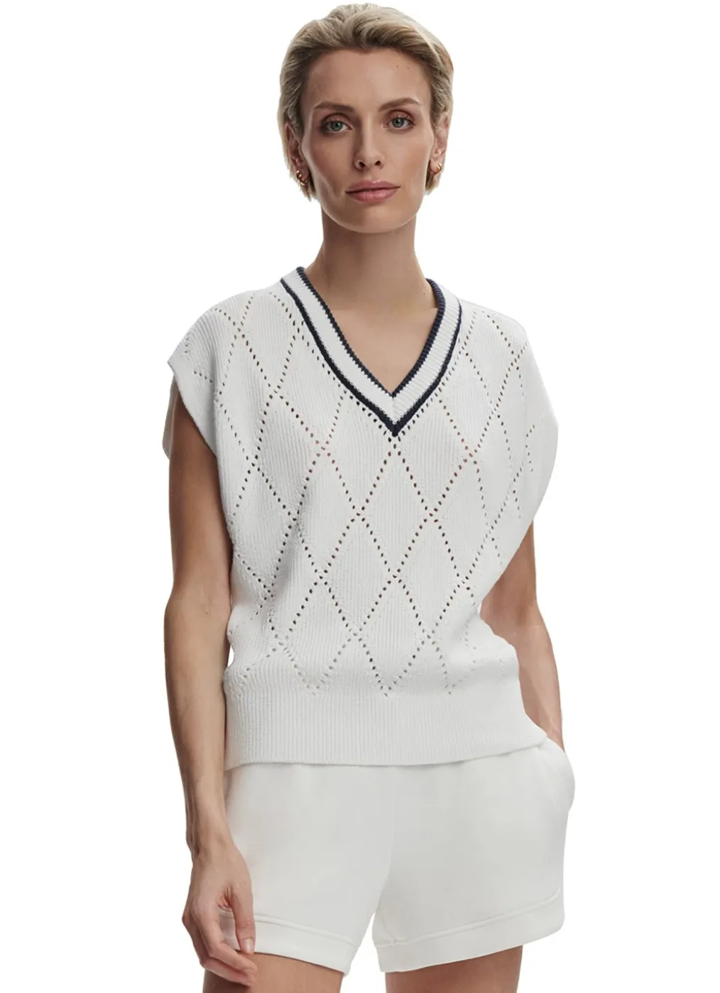 Varley Beaton Diamond Knit Top