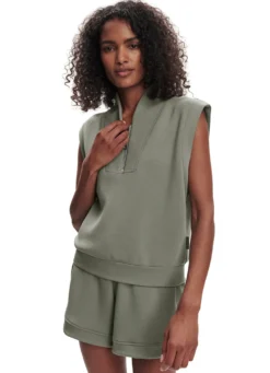 Varley Loretta Half Zip Sleeveless Sweatshirt