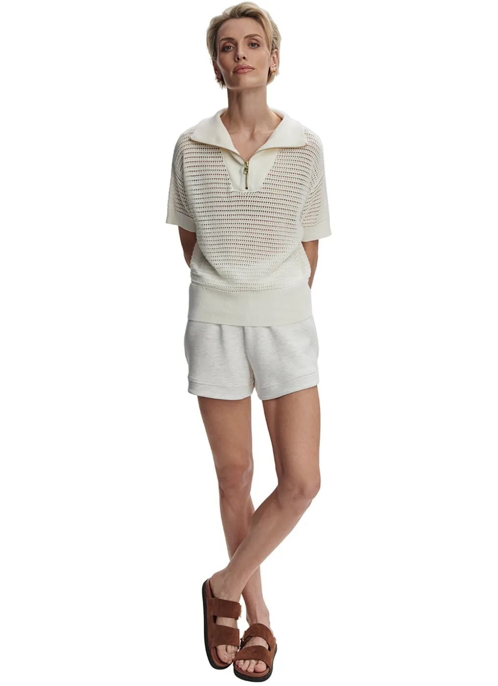Varley Nali Half Zip Knit Top