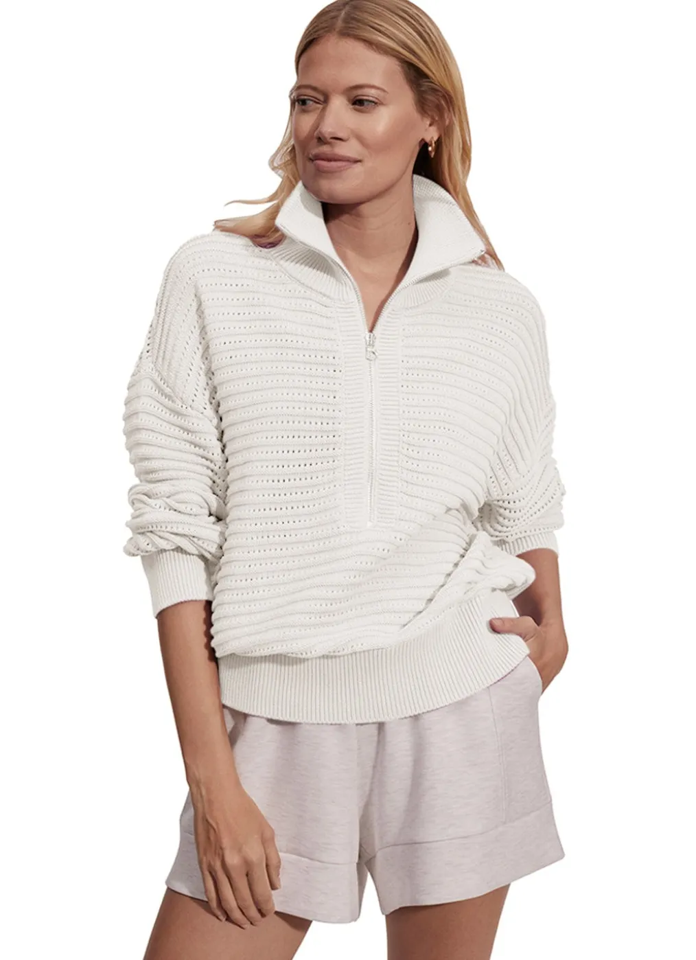 Varley Tara Pointelle Half Zip