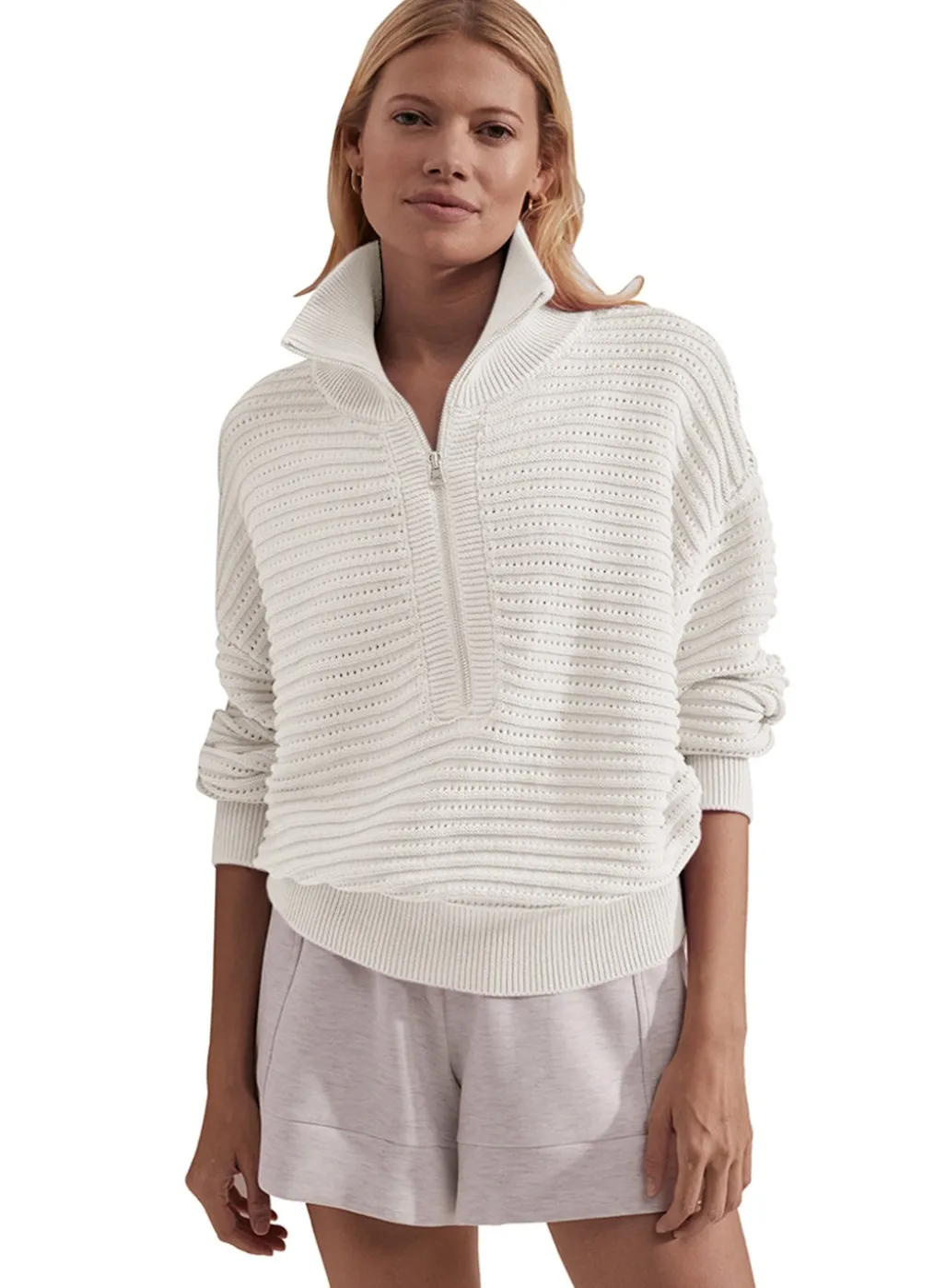 Varley Tara Pointelle Half Zip