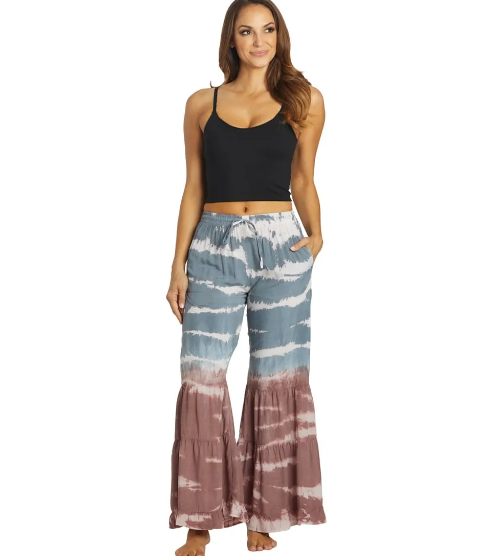 Yak & Yeti Boho Tiered Palazzo Tie Dye Pants