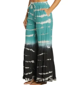 Yak & Yeti Boho Tiered Palazzo Tie Dye Pants