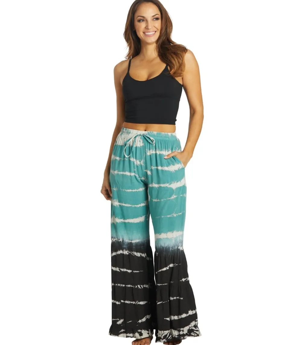 Yak & Yeti Boho Tiered Palazzo Tie Dye Pants