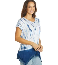 Yak & Yeti Gypsy Tie Dye Tassel Hem Tee