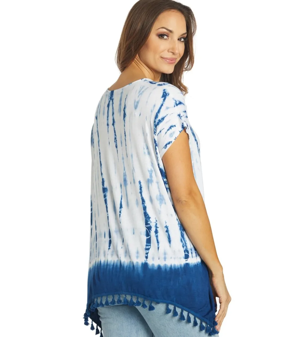 Yak & Yeti Gypsy Tie Dye Tassel Hem Tee