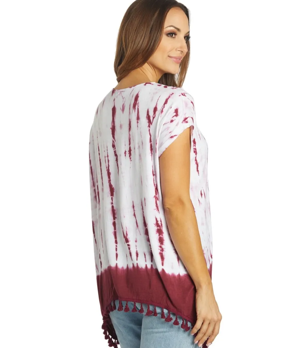 Yak & Yeti Gypsy Tie Dye Tassel Hem Tee