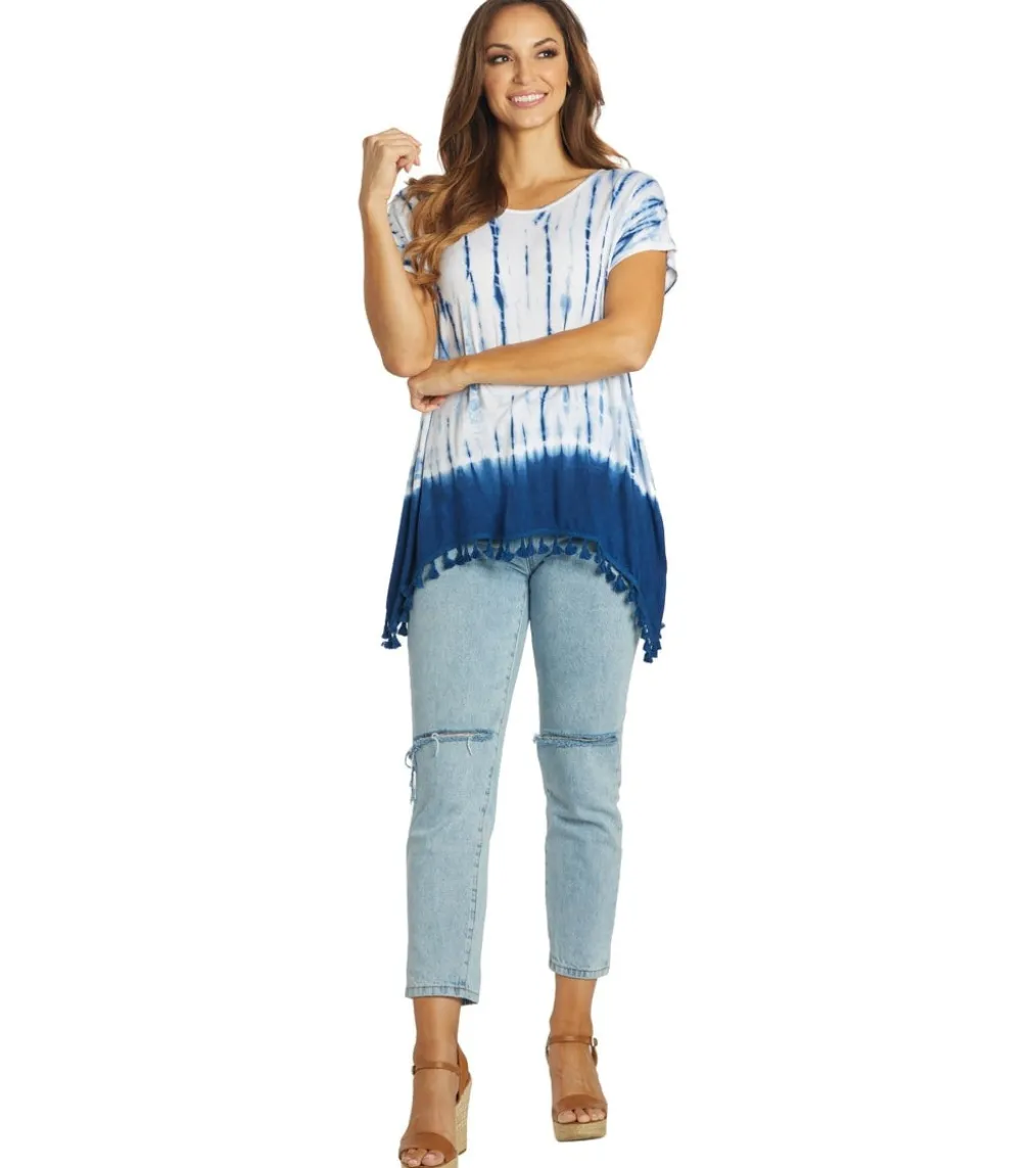 Yak & Yeti Gypsy Tie Dye Tassel Hem Tee