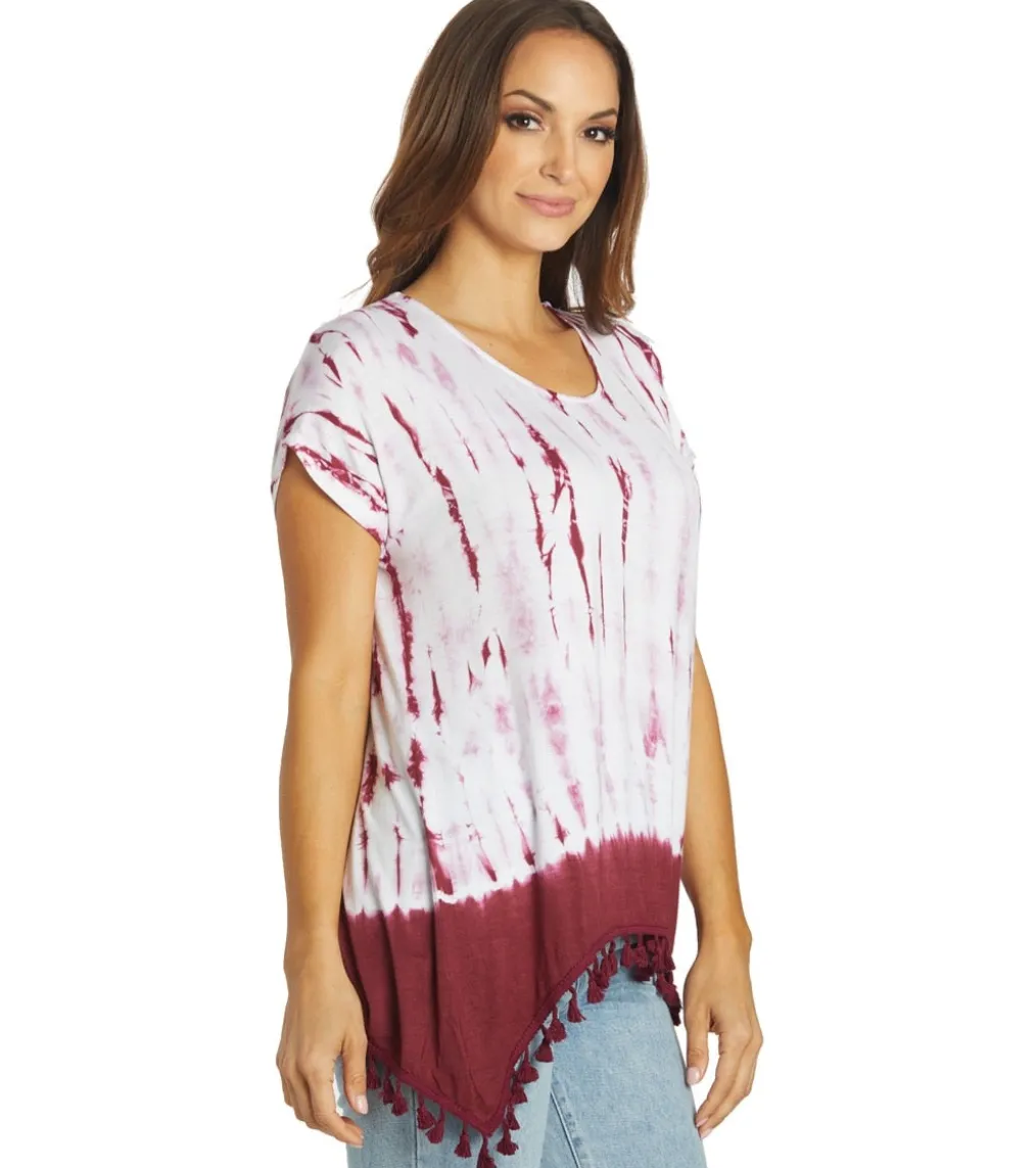 Yak & Yeti Gypsy Tie Dye Tassel Hem Tee