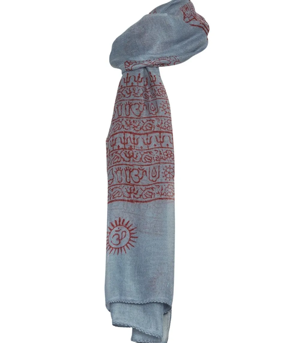 Yak & Yeti Mantra Om Printed Rayon Scarves