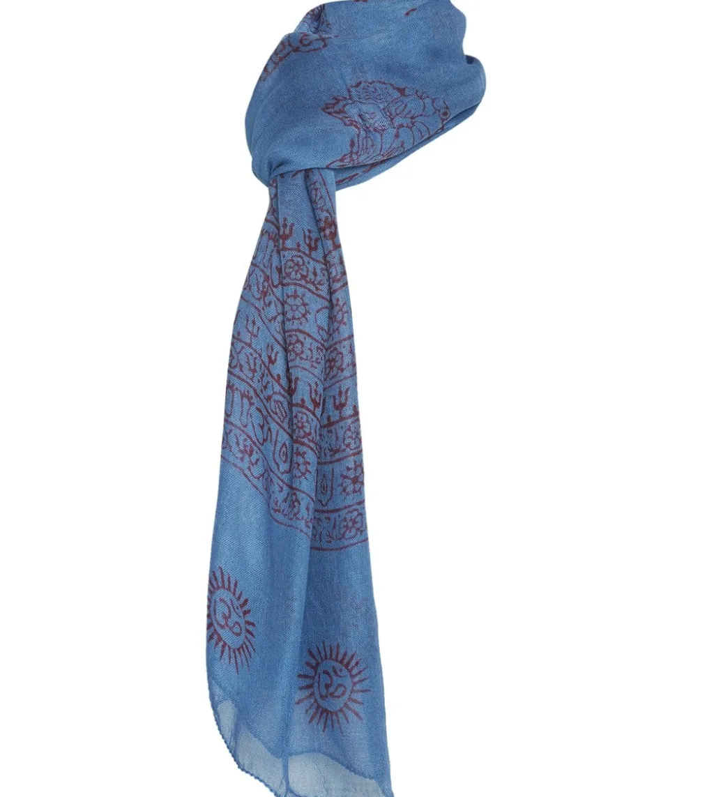 Yak & Yeti Mantra Om Printed Rayon Scarves