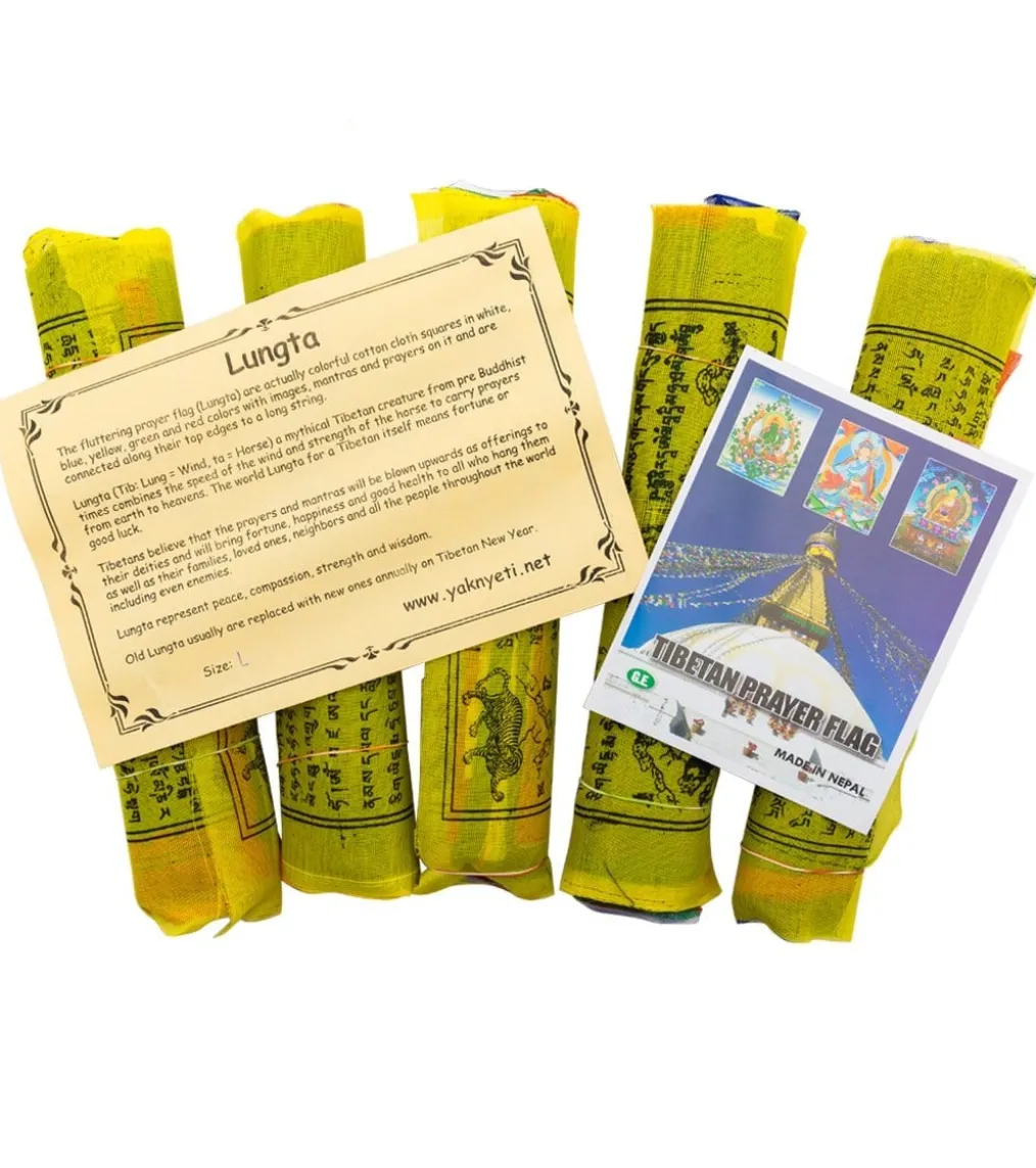 Yak & Yeti Pack of 5 Prayer Flags Large